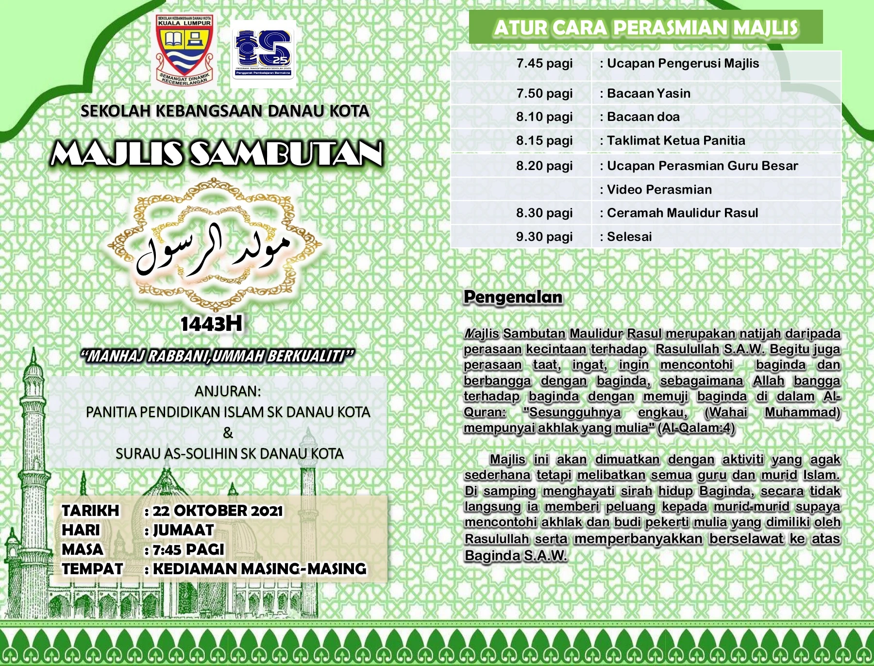 BUKU PROGRAM MAULIDUR RASUL 1443 H