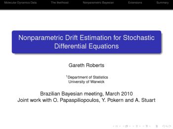 Nonparametric Drift Estimation for Stochastic Differential ... - Guset ...
