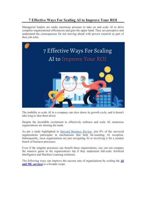 7 Effective Ways For Scaling AI to Improve Your ROI