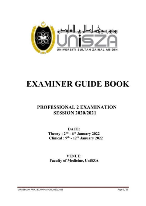 EXAMINER GUIDE BOOK-PROFESSIONAL 2 EXAM SESSION 2020.2021