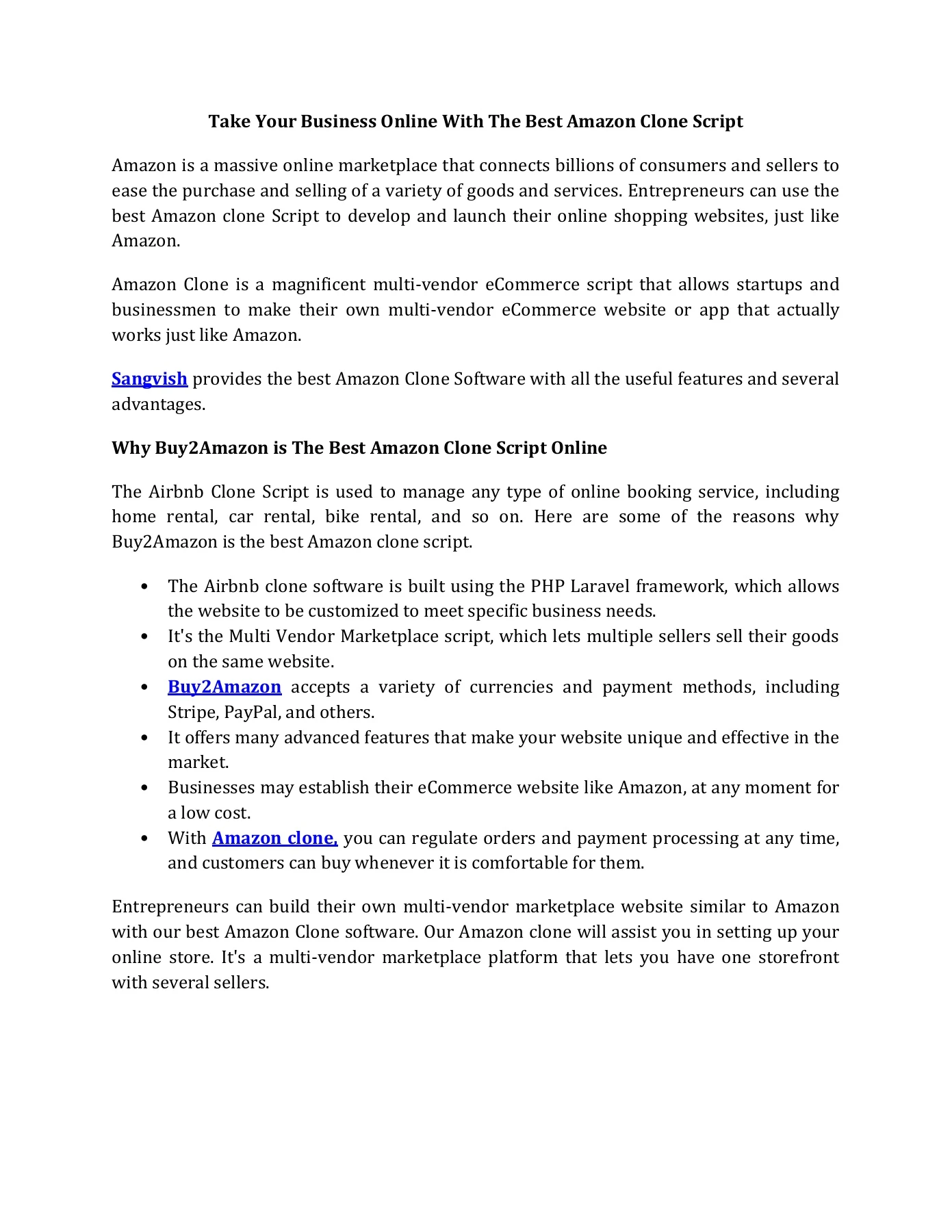 Take Your Business Online With The Best Amazon Clone Script