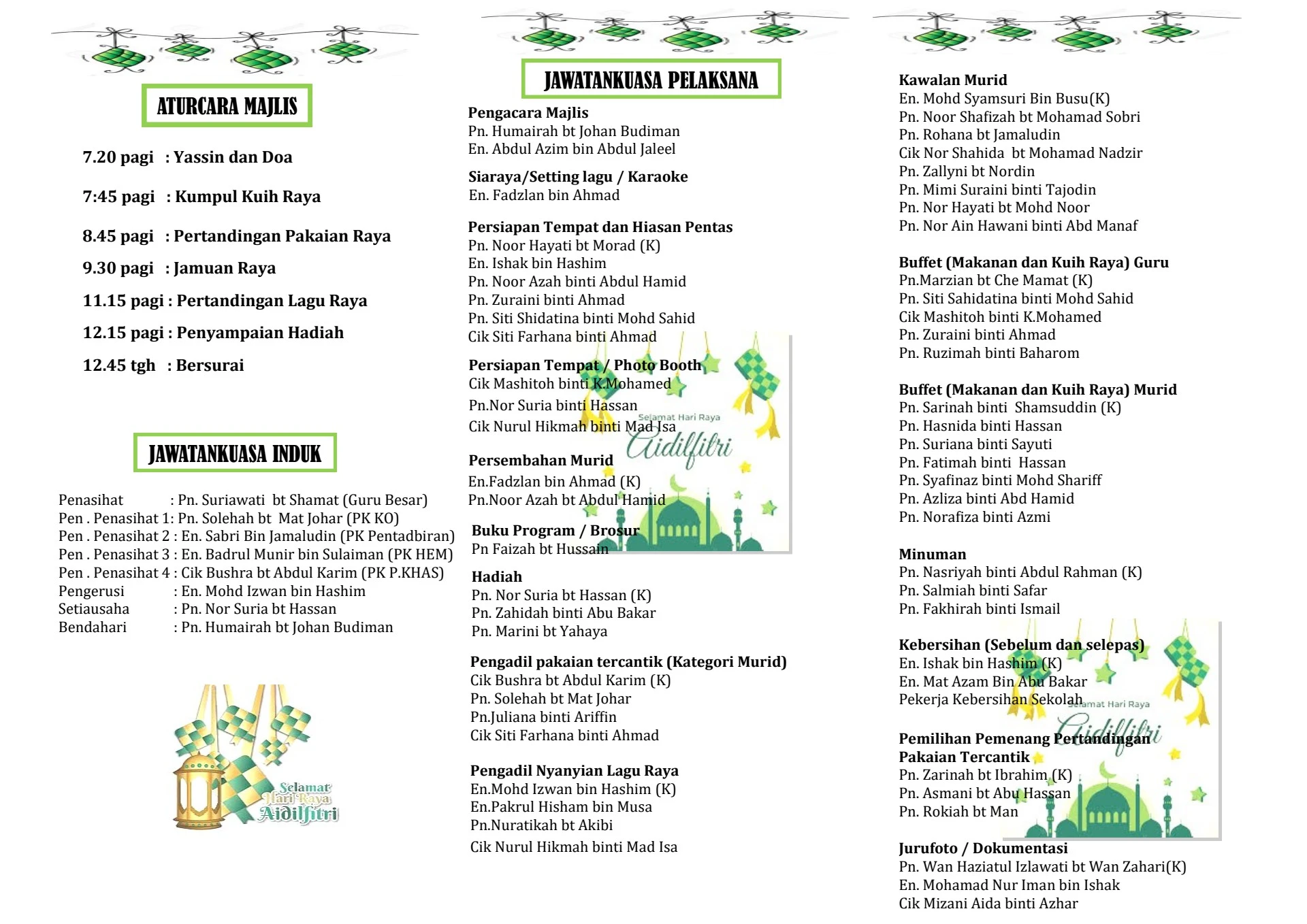 Tentatif Program Raya BUKU PROGRAM RAYA 2024 1445H
