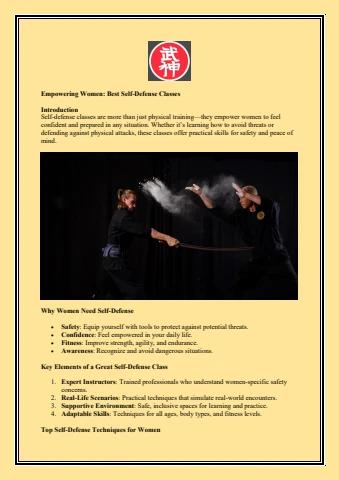 Best self-defense classes for women