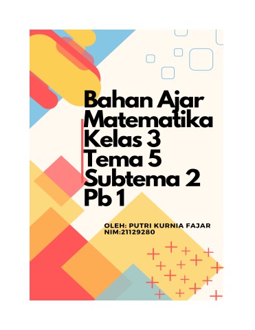 Bahan Ajar Matematika Kelas 3 Tema 5 - Putri Kurnia Fajar Flip PDF ...