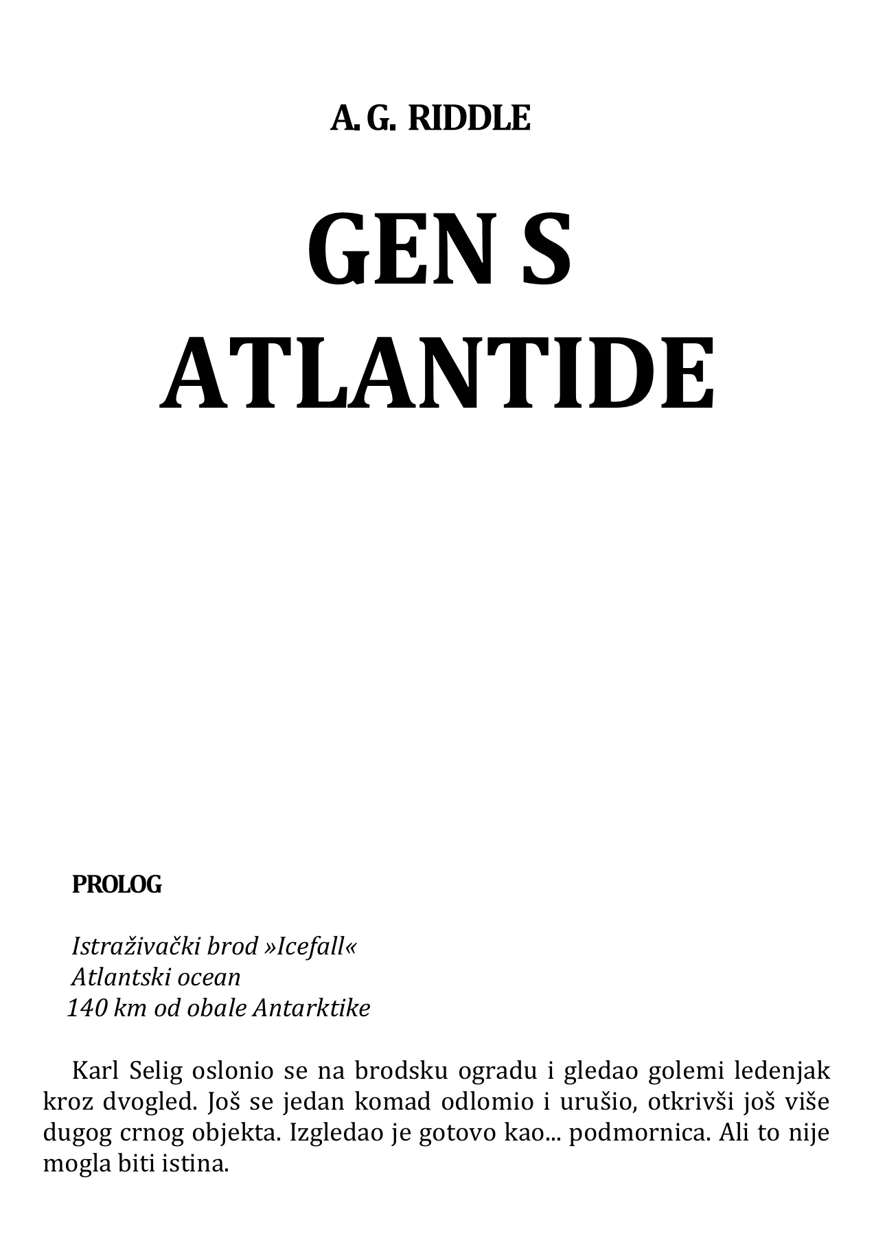 A. G. Riddle - Gen s Atlantide