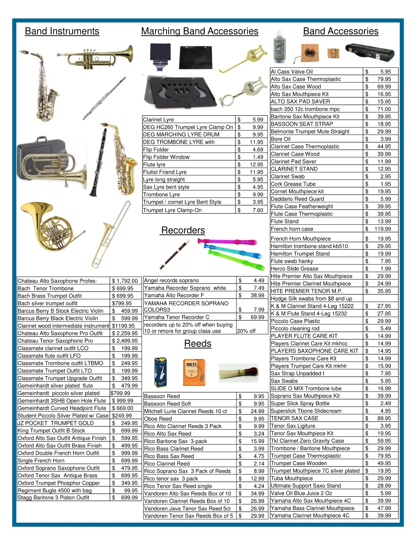 band instrument rentals 2018-19 template