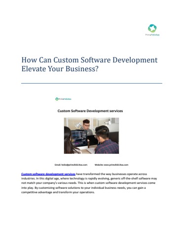 How Can Custom Software Development Elevate Your Business?