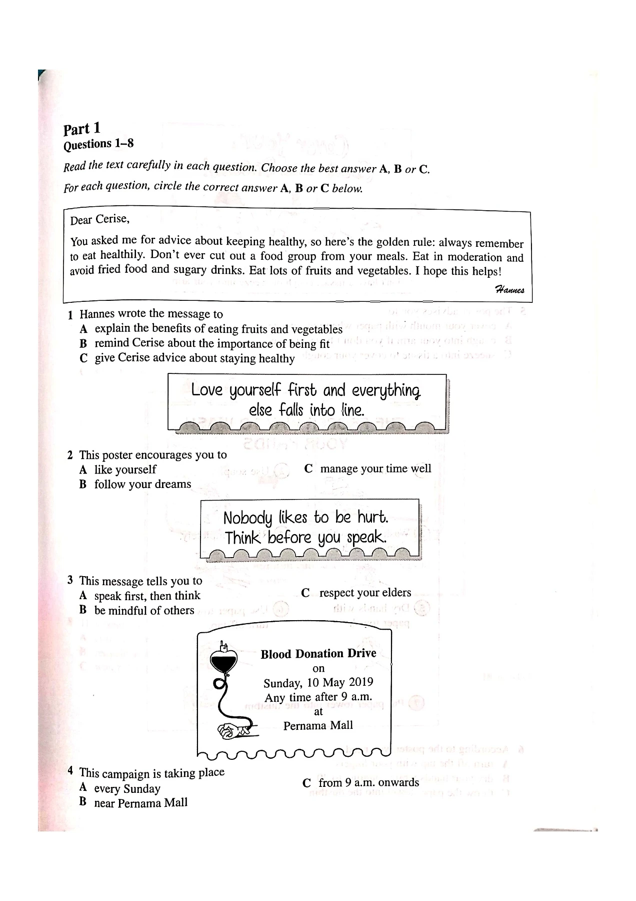 ENGLISH WORKSHEET FORM 3