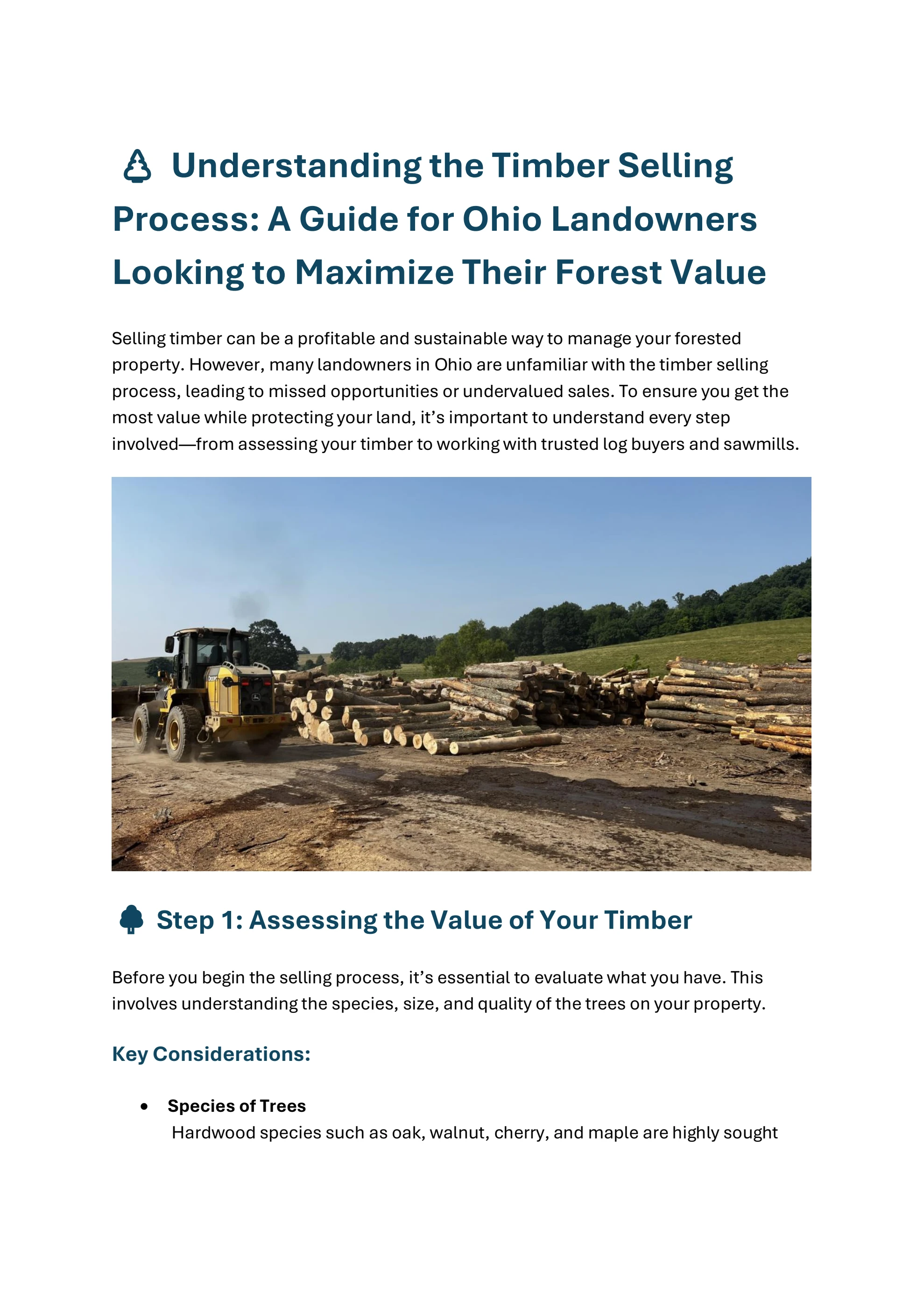Understanding the Timber Selling Process A Guide for Ohio Landowners ...
