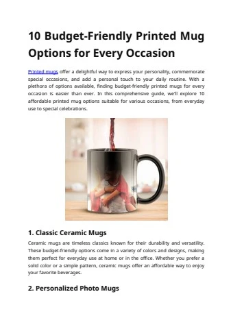 10 Budget-Friendly Printed Mug Options for Every Occasion