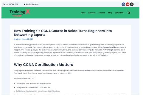 CCNA Training in Noida – Build a Future-Ready IT Career with TrainingX ...