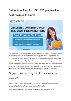 Online Coaching for JEE 2023 preparation – Best courses to enroll ...