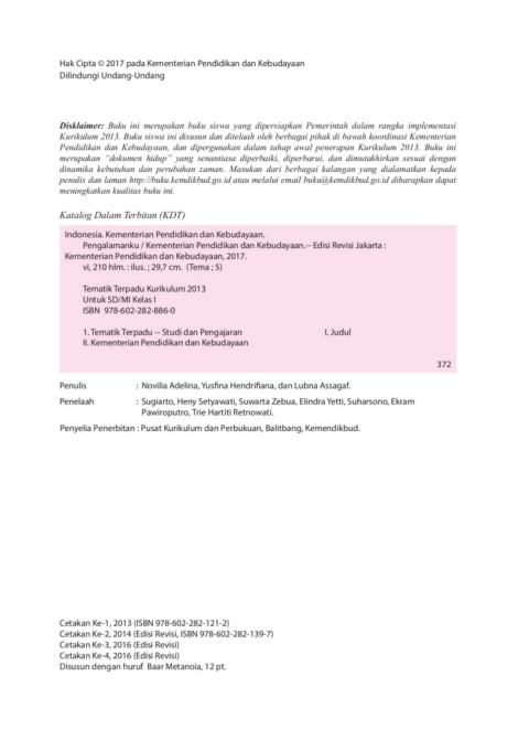 Kelas 01 Sd Tematik 5 Pengalamanku Siswa 2017 Flip Ebook Pages 1 50 Anyflip Anyflip