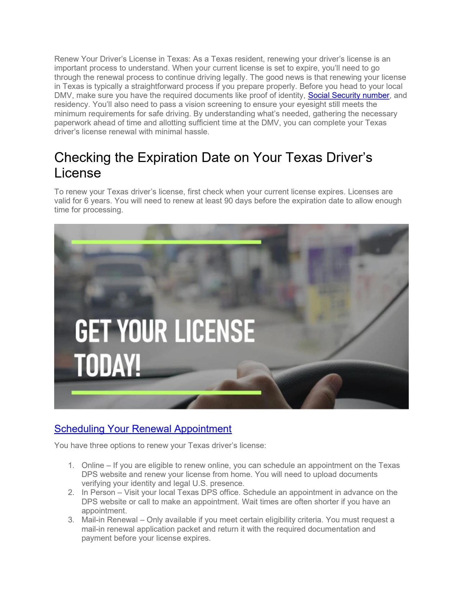 How to Renew Your Driver's License in Texas - Flip eBook Pages 1-5