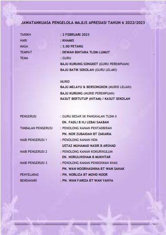 JAWATANKUASA MAJLIS APRESIASI TAHUN 6 - JajaLiza Flip PDF | AnyFlip