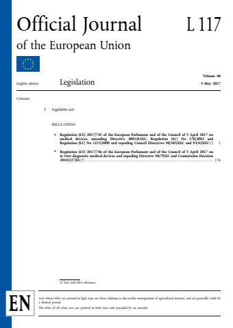 (MDR) OJ of the EU (L117) - Reguration 2017-745 (E) - johnieching Flip ...