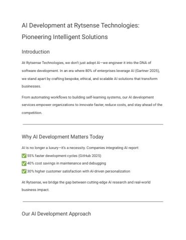 Best AI Development Company in USA | Rytsense Technologies - jameson.o ...