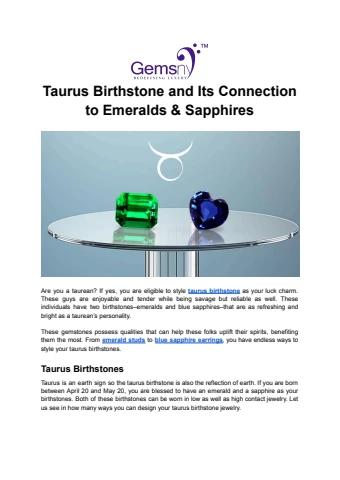 Taurus Birthstone and Its Connection to Emeralds & Sapphires