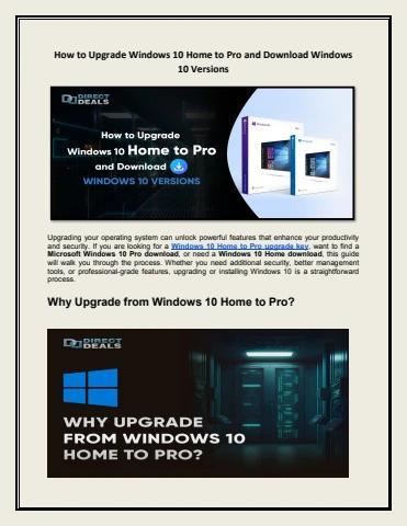 How to Upgrade Windows 10 Home to Pro and Download Windows 10 Versions