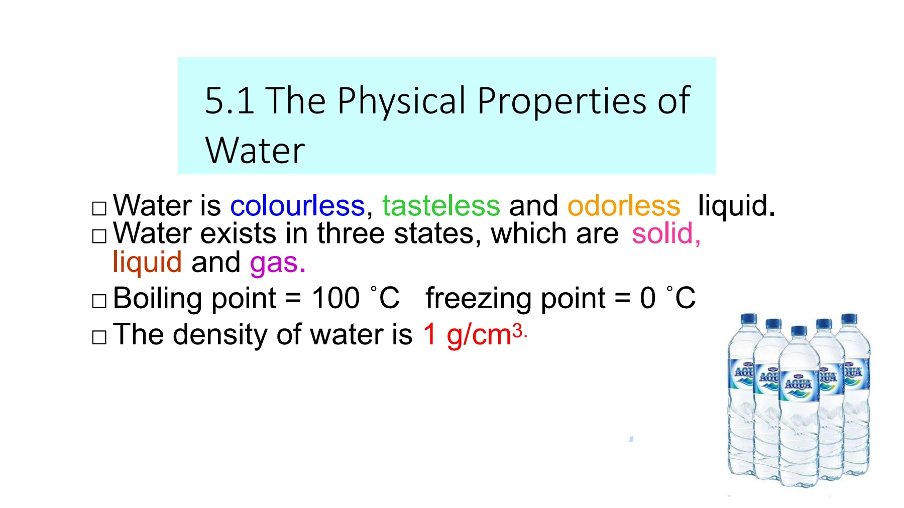 Physical Properties Of Water Notes