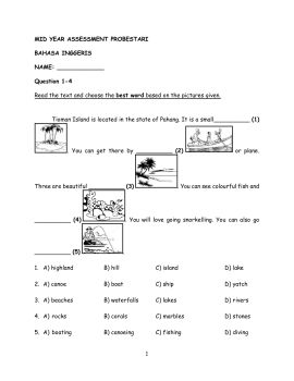 MID YEAR ASSESSMENT Year 4 kssr paper 1 ENG - 1teacheryan Flip PDF ...