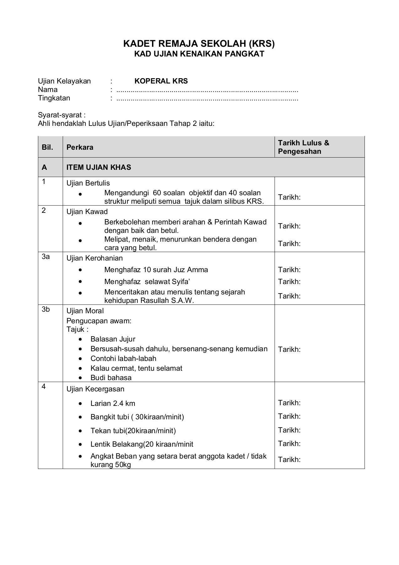 15 Kad Ujian Kenaikan Pangkat Koperal Membalik Buku Halaman 1 3 Anyflip