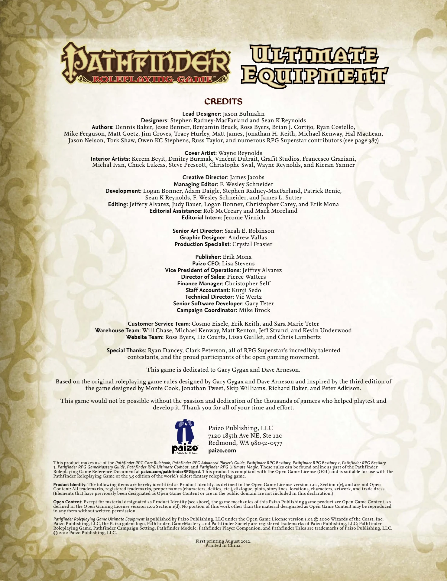Pathfinder Ultimate Equipment