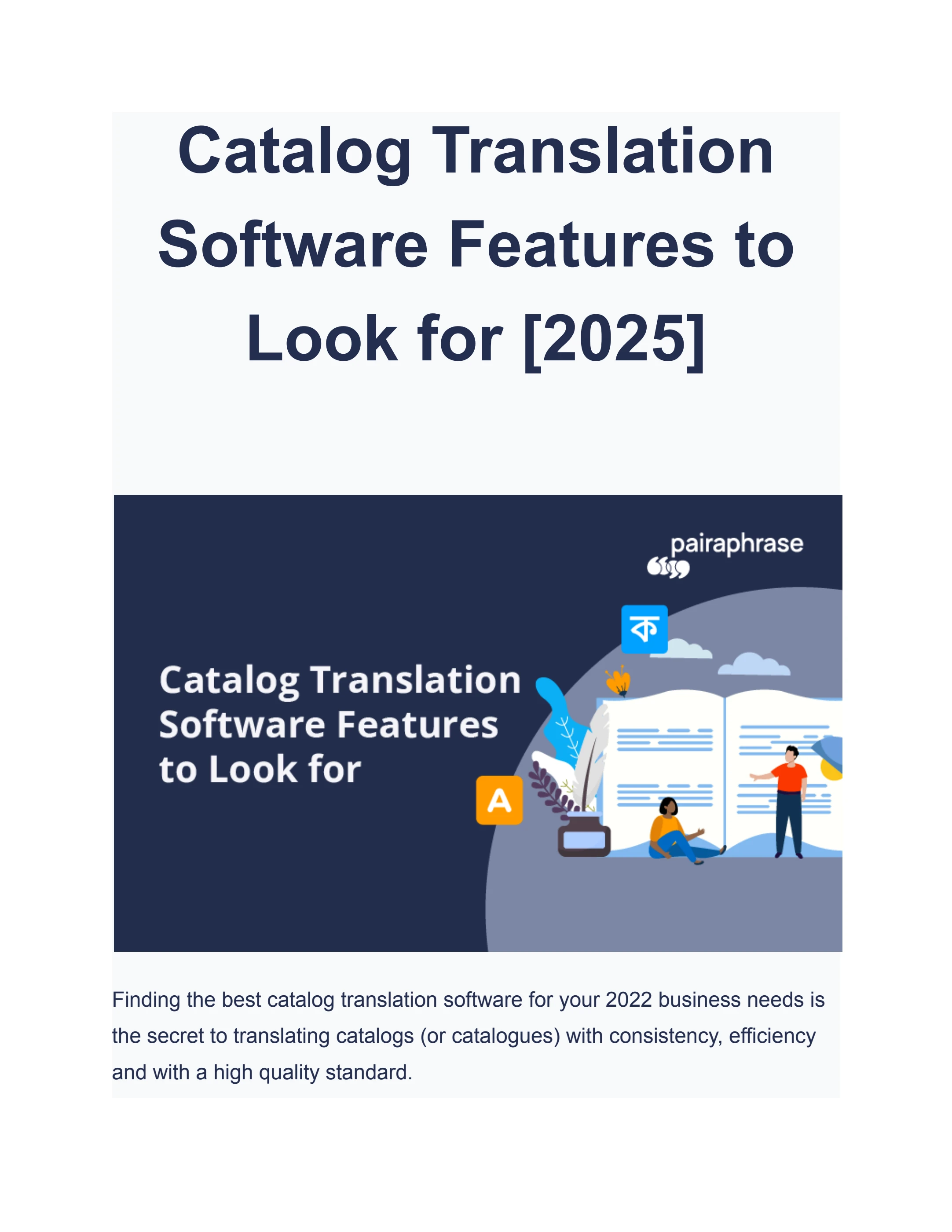Catalog Translation Software Features to Look for [2025]