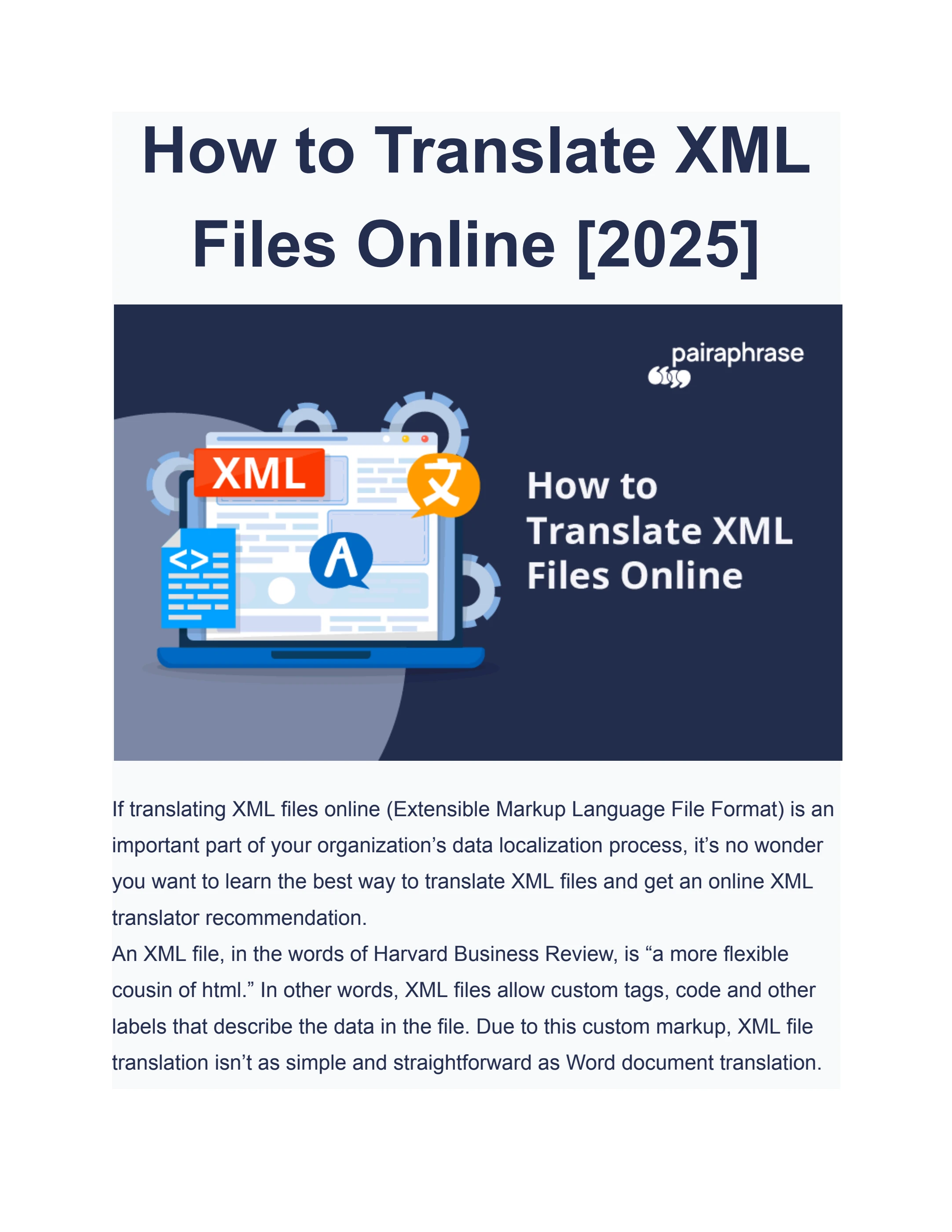 How to Translate XML Files Online [2025]