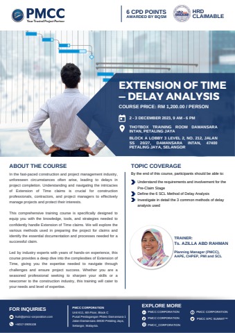 EXTENSION OF TIME — DELAY ANALYSIS 2023 - PMCC CORPORATION Flip PDF ...