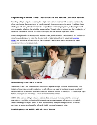 Empowering women's travel