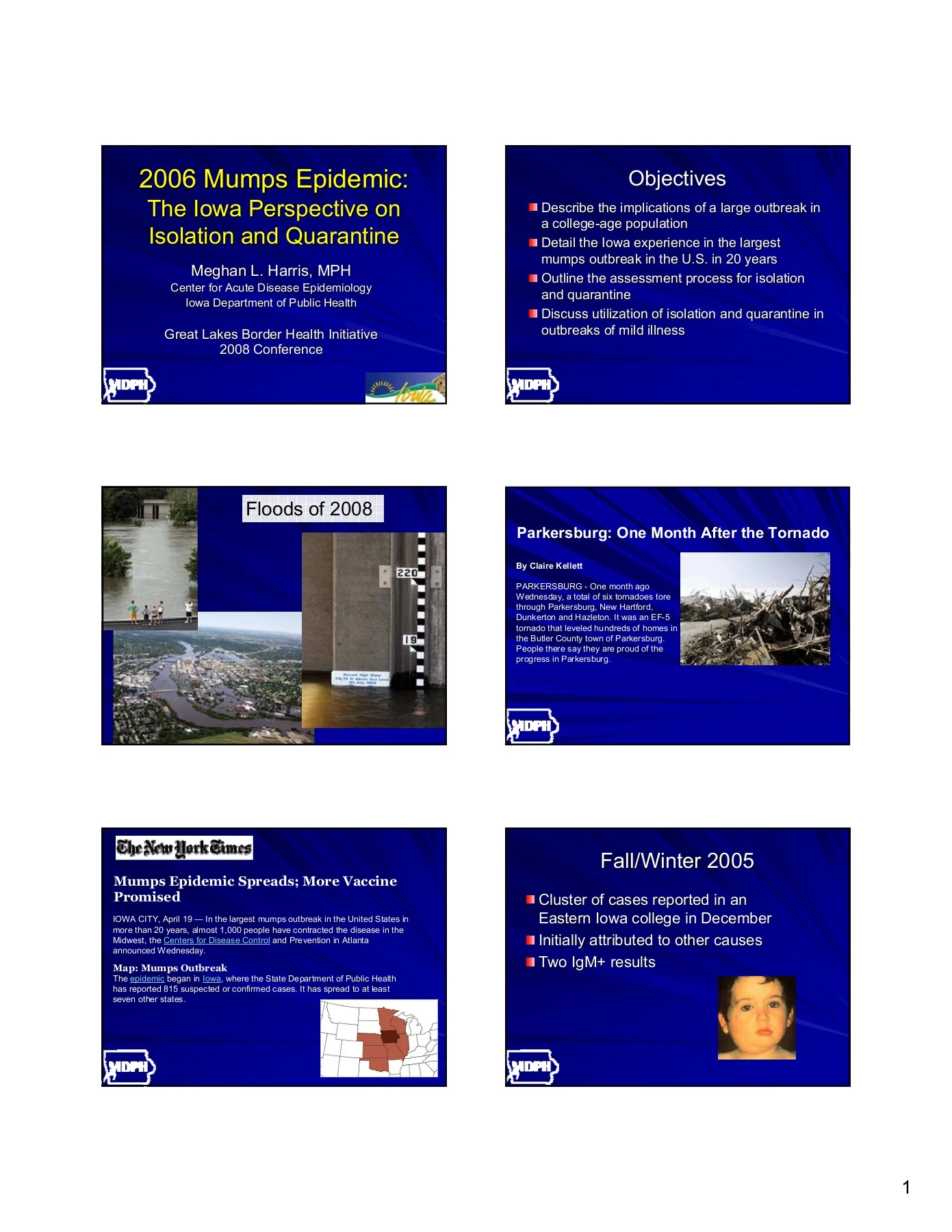 2006 Mumps Epidemic: Objectives - Michigan
