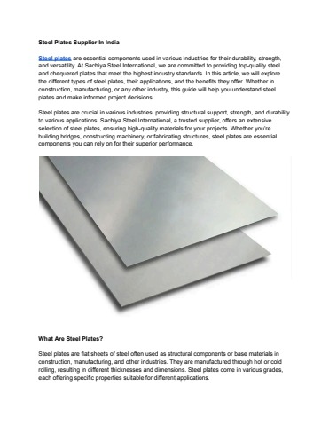 Steel Plates Supplier In India - sachiya steel Flip PDF | AnyFlip