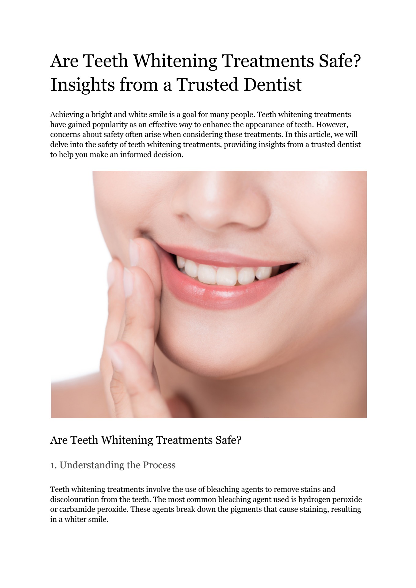 Hydrogen Peroxide Teeth Whitening Dangers