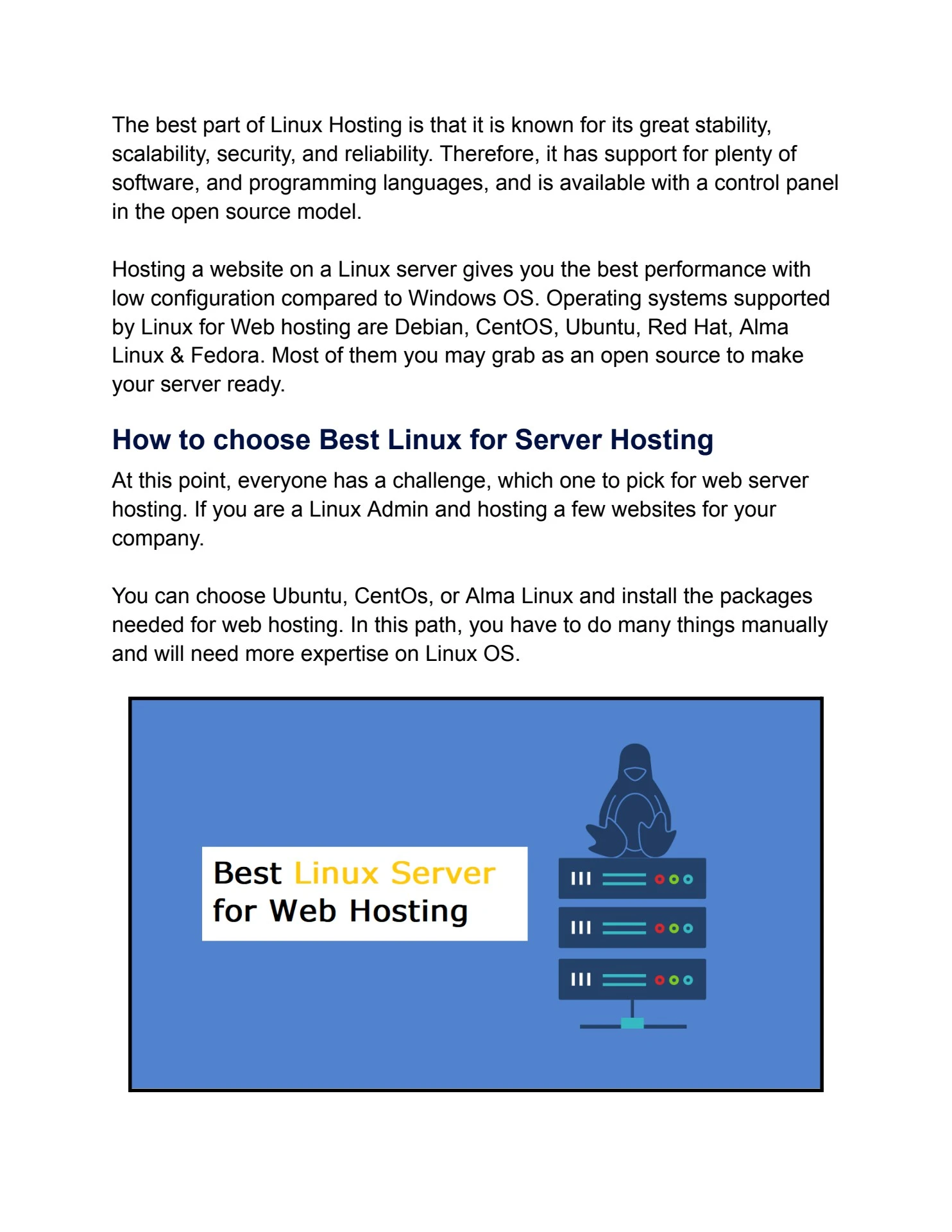 Best Linux Server for Web Hosting
