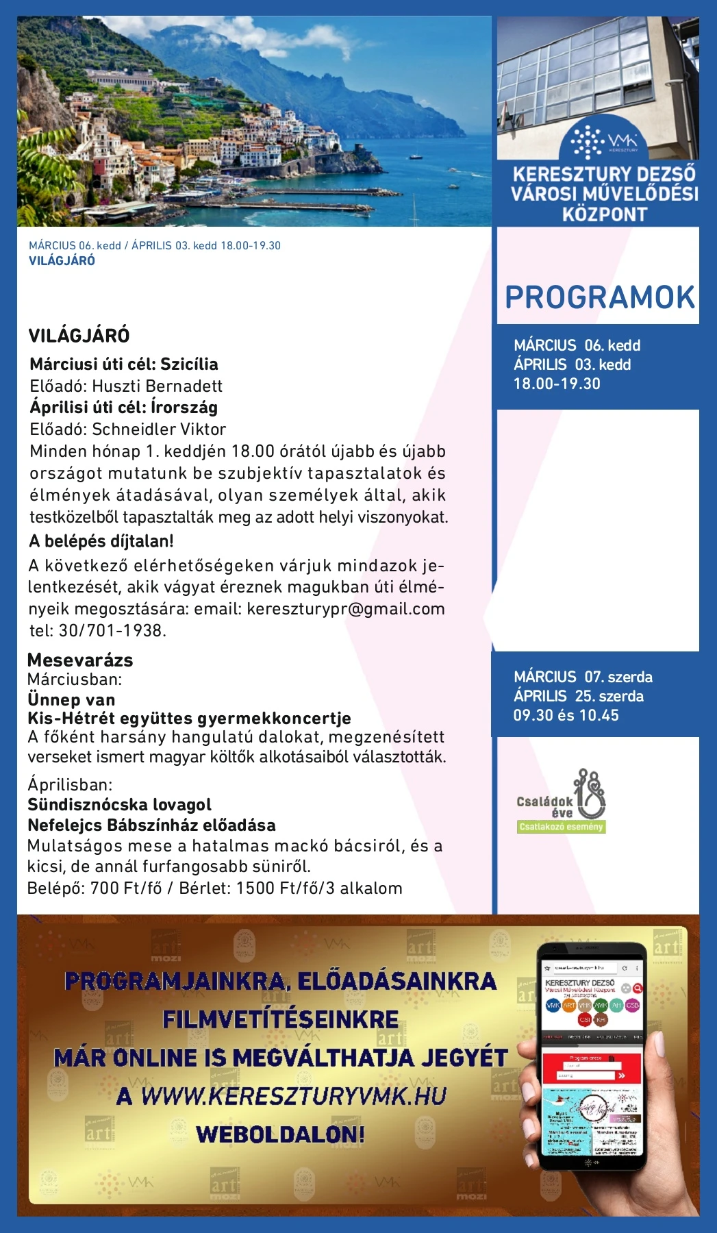 Keresztury Dezső VMK programfüzet márc-ápr.