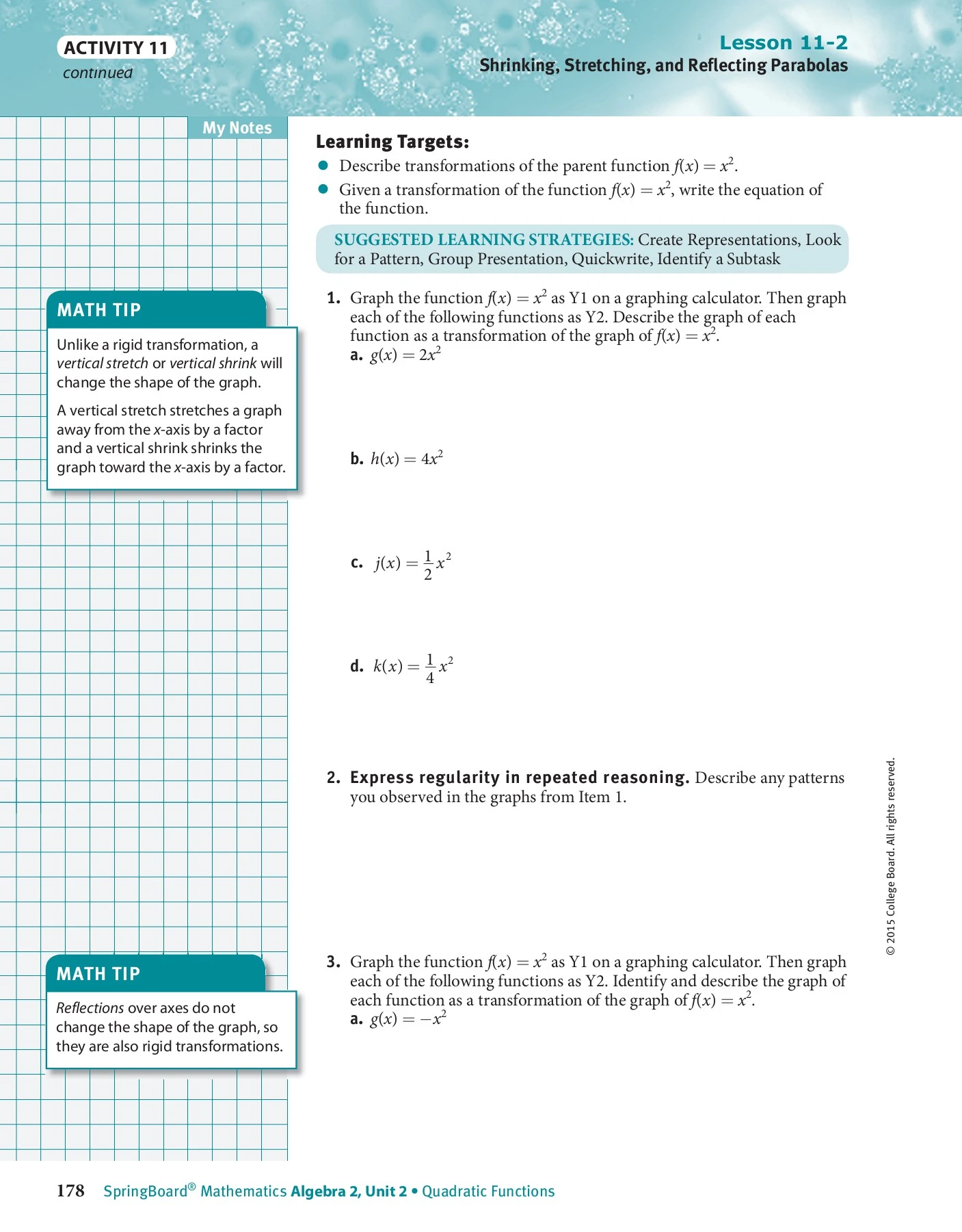 Springboard Mathematics Algebra 2