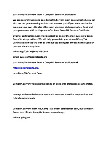 pass CompTIA Server+ Exam – CompTIA Server+ Certification ...