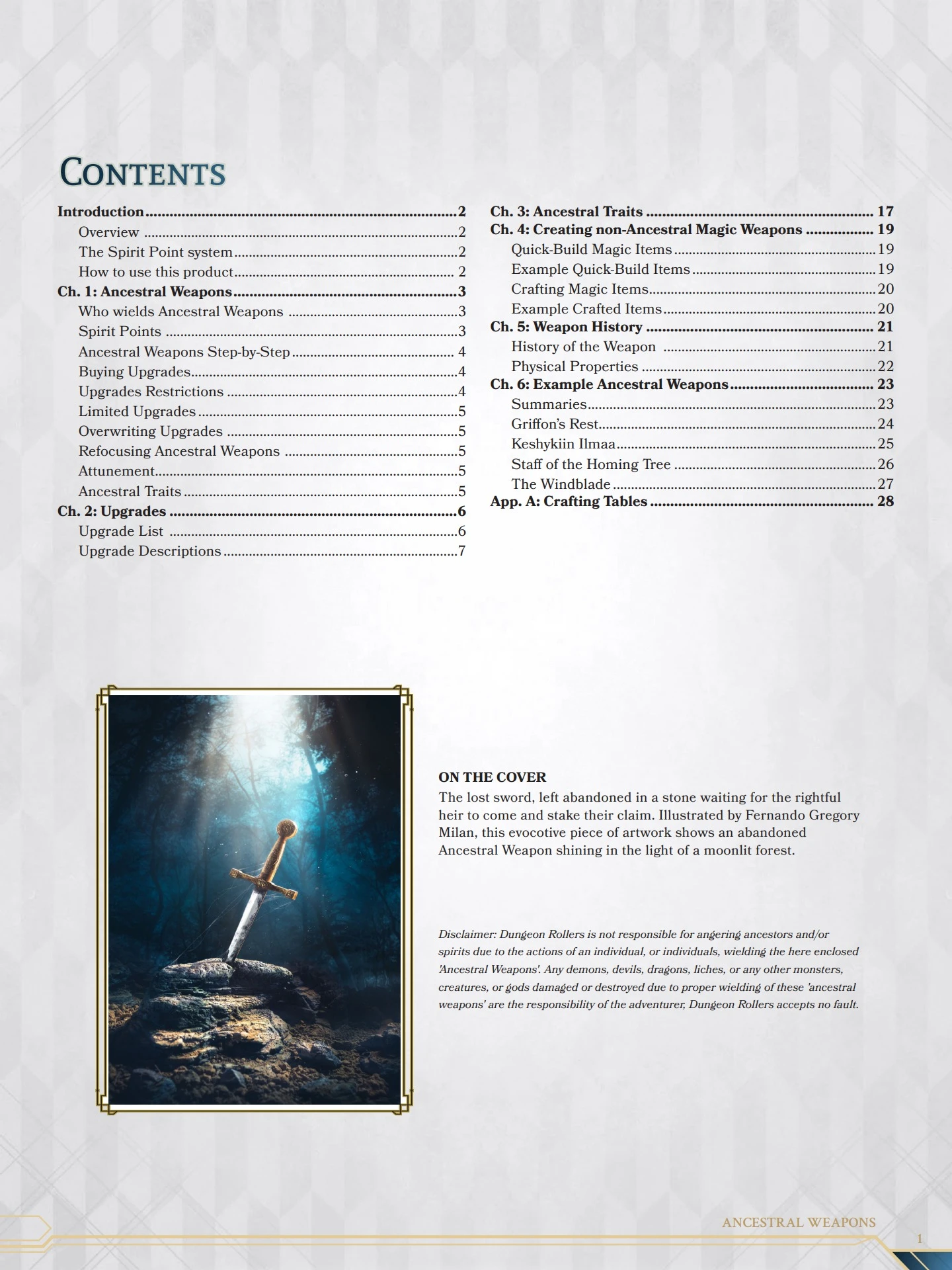 Ancestral Weapons: Weapon Creation Rules