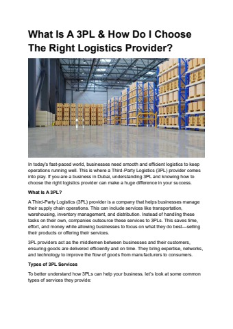 What Is A 3PL & How Do I Choose The Right Logistics Provider - Hafro ...