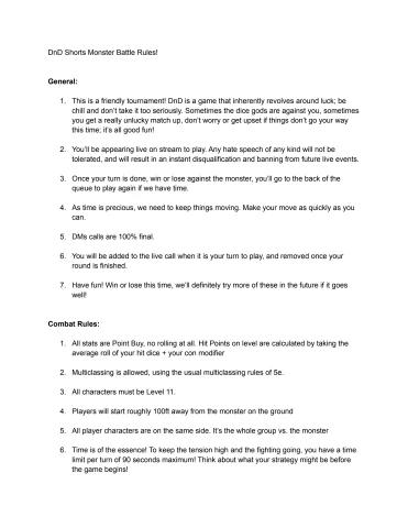 Showdown Rules DnD Shorts Monster Showdown Rules - killtucky Flip PDF | AnyFlip