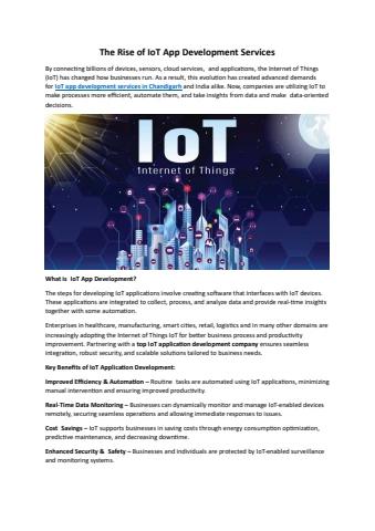 The Rise of IoT App Development Services
