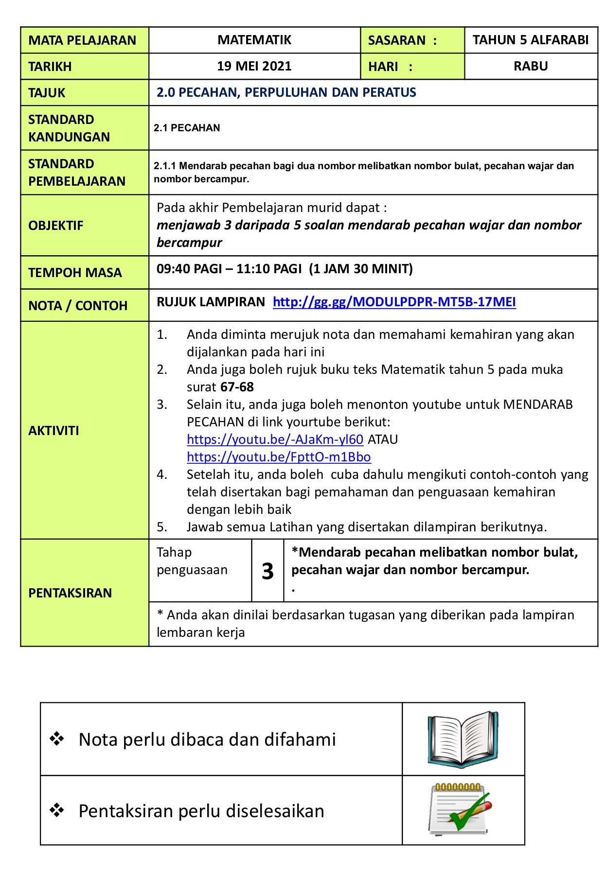 Modul Darab Pecahan Tahun 5b 19 Mei Rabu Pdpr 2021 Flip Ebook Pages 1 9 Anyflip Anyflip