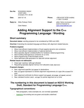 Adding Alignment Support to the C++ Programming Language ... - Guset ...