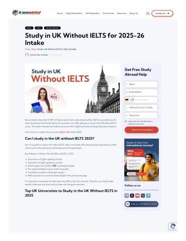 Study in UK Without IELTS for 2025-26 Intake - manish saatewal Flip PDF ...