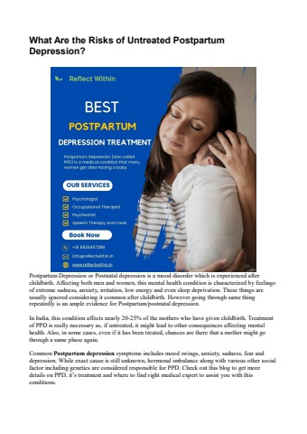 Untreated Depression Risks What Are the Risks of Untreated Postpartum Depression? - Reflect Within ...