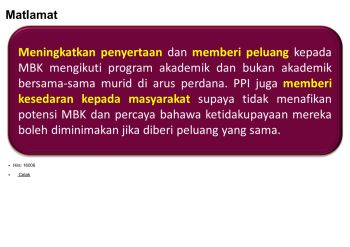 KPM - Matlamat Program Pendidikan Inklusif