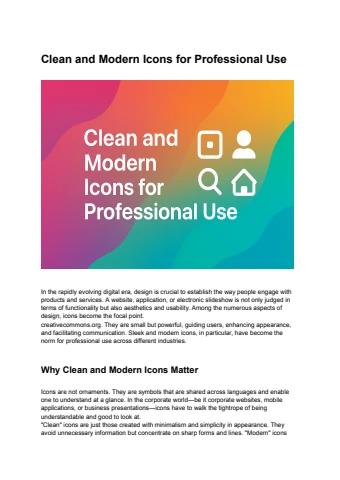 Professional Clean Icon Clean and Modern Icons for Professional Use