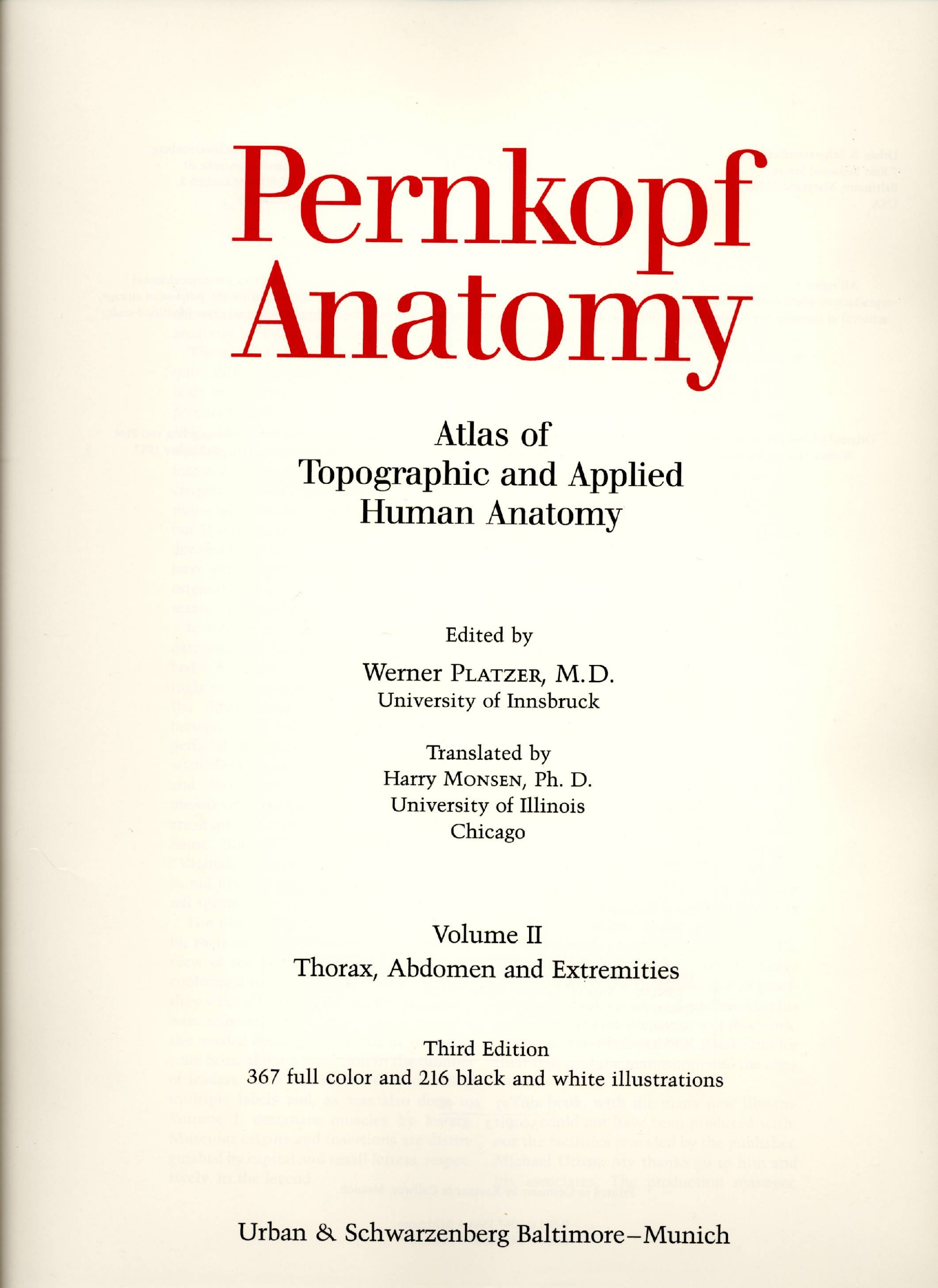 Pernkopf Anatomy Atlas of topographical and applied human