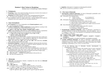 Handout 1: Basic Notions in Morphology Suppletion Seminar ... - Guset ...